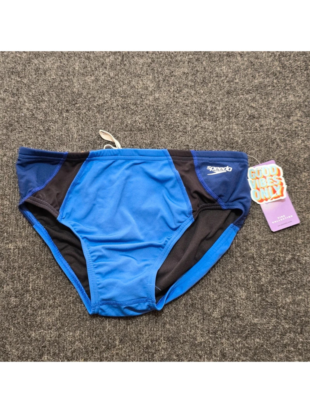 NWT Speedo Mens Swim Brief Size 34 Cerulean Blue Vibe Collection Racer Training